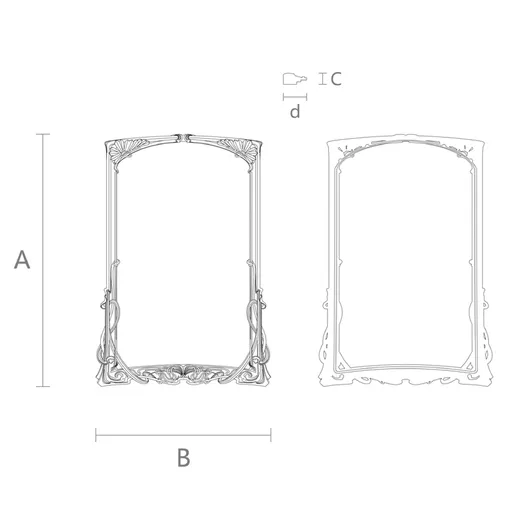 RM-023 wooden frame premium Art Nouveau style