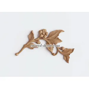 medium corner ornate leaf wood onlay applique classical style