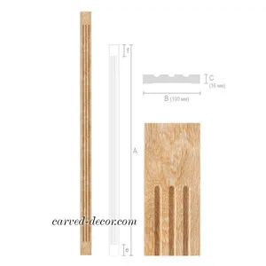 PLM-016 Beech Antique carved pilaster