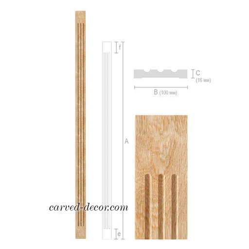 PLM-016 Beech Antique carved pilaster