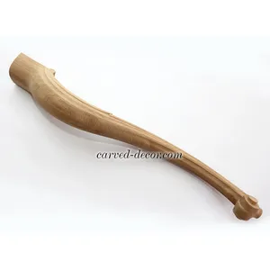 Curvy table legs antique with grooves fron beech - 1