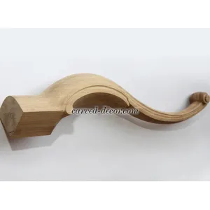 Curvy table legs antique with grooves from oak - 2