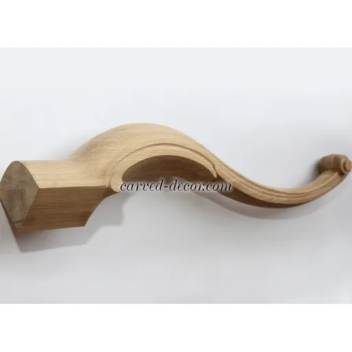 Curvy table legs antique with grooves from oak - 2