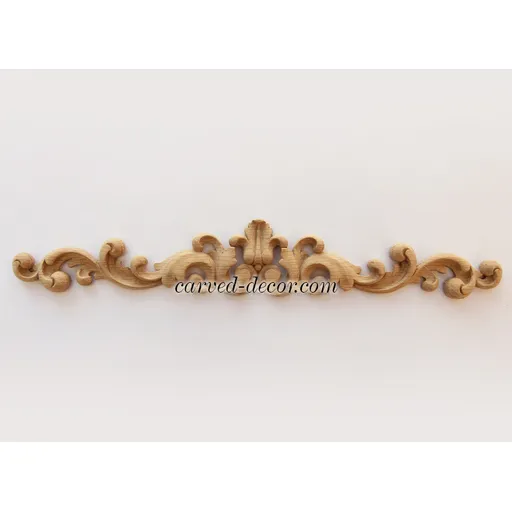 medium horizontal carved scroll wood carving applique