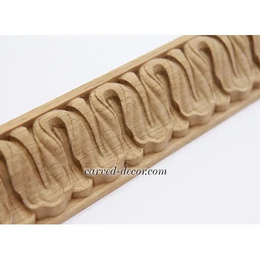 Oak Lamb's tongue carved moulding Art nouveau