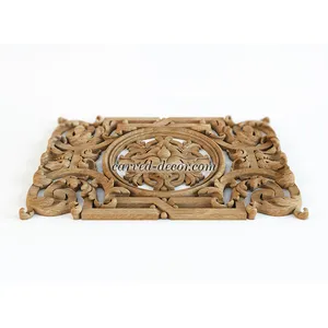 vertical carved floral acanthus scrolls wood carving applique baroque style