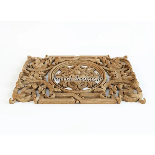 vertical carved floral acanthus scrolls wood carving applique baroque style