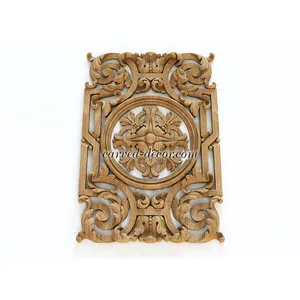 vertical carved floral acanthus scrolls wood carving applique baroque style
