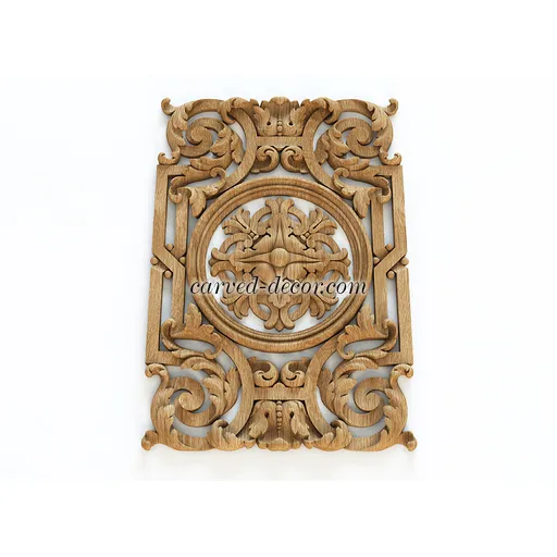 vertical carved floral acanthus scrolls wood carving applique baroque style