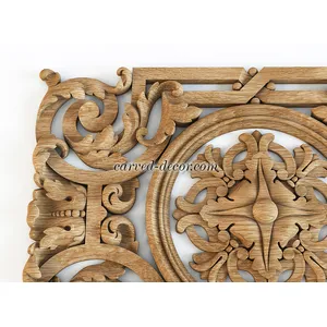 vertical carved floral acanthus scrolls wood carving applique baroque style
