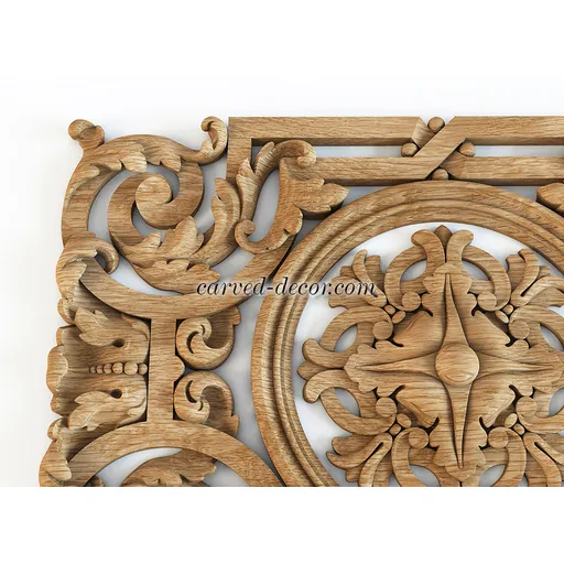 vertical carved floral acanthus scrolls wood carving applique baroque style