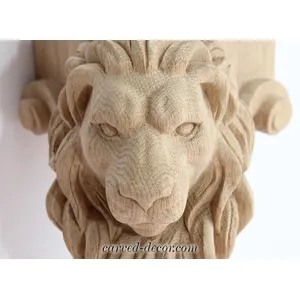 MN-045 Lion head on a unique oak table legs