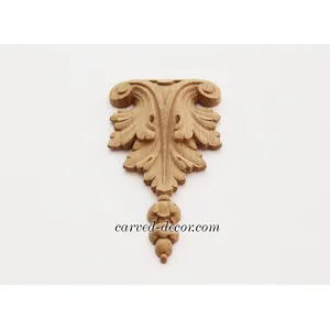 N-197 vertical decorative scroll wood applique