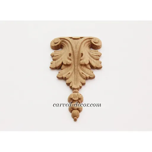 N-197 vertical decorative scroll wood applique