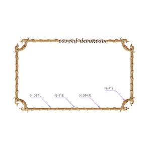 Carved rustic reed and ribbon moulding