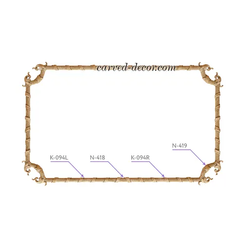 Carved rustic reed and ribbon moulding