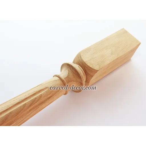 Vintage Grooved Carved Staircase Baluster beech - 3