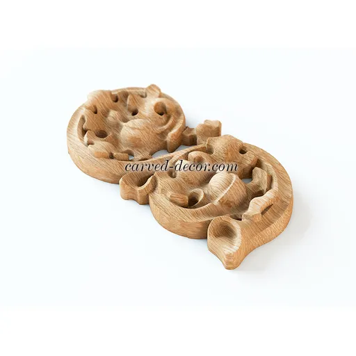 N-347R corner carved flower wood applique victorian style