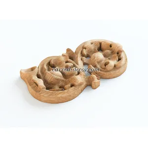 N-347R corner carved flower wood applique victorian style