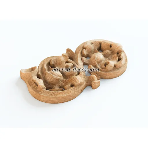 N-347R corner carved flower wood applique victorian style