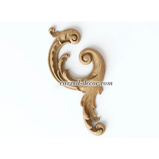small corner carved leaf wood carving applique gothic style