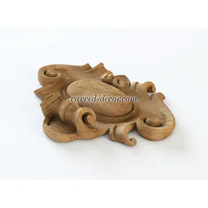 medium decorative scroll wood cartouche baroque style