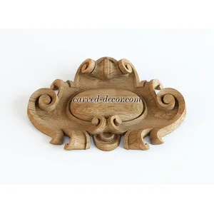 medium decorative scroll wood cartouche baroque style