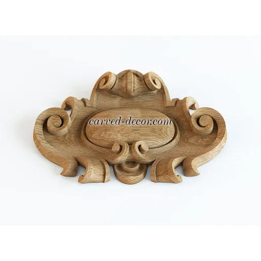 medium decorative scroll wood cartouche baroque style