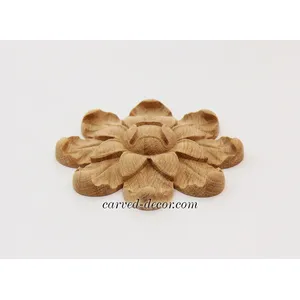 small round ornamental flower oak rosette victorian style
