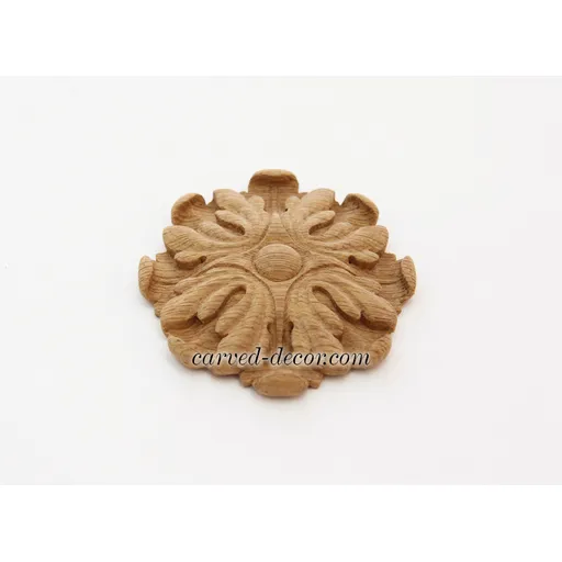 medium round decorative flower wood rosette baroque style