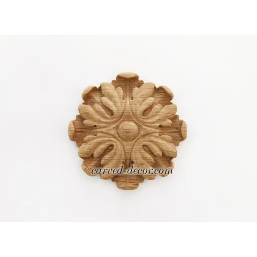 medium round decorative flower wood rosette baroque style