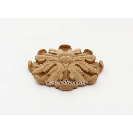 medium round decorative flower wood rosette baroque style