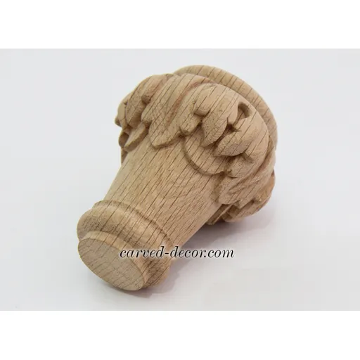 Furniture feet with acanthus leaf carved hardwood