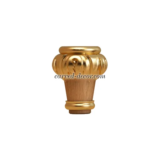 Carved hardwood furniture feet with acanthus leaf Baroque style