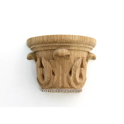 Miniature capitals for columns half round beech