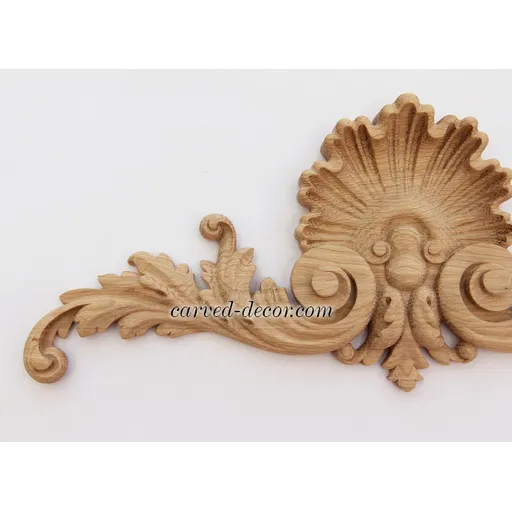 hand carved Luxurious Baroque Shell and Acanthus Scroll Pediment