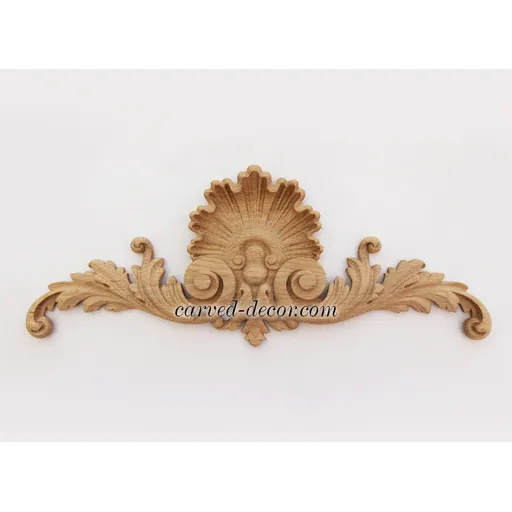 oak Baroque Shell and Acanthus Scroll Pediment