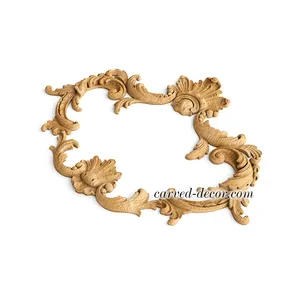 N-463.1 vertical artistic leaf wood applique