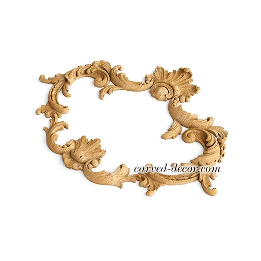 N-463.1 vertical artistic leaf wood applique