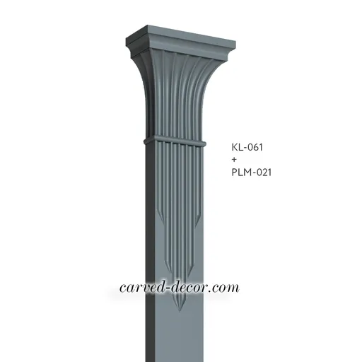 KL-061 Fluted pilaster caps from beech