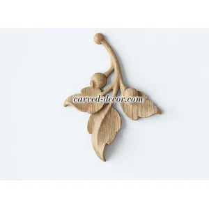 small corner artistic flower wood onlay applique 