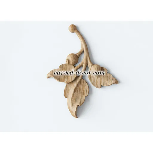 small corner artistic flower wood onlay applique 