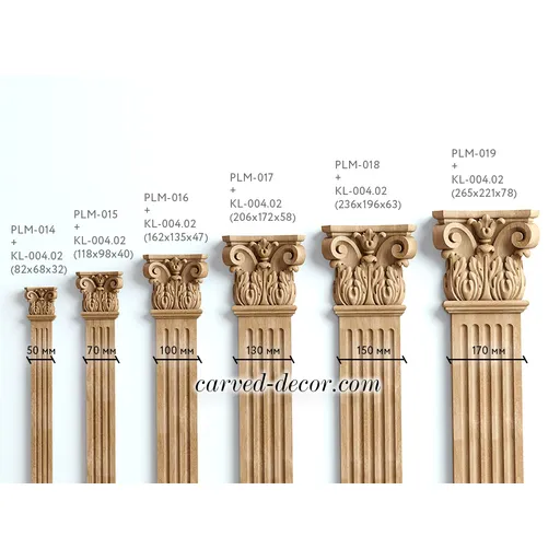 Corinthian capital for wood pilasters with Corinthian capital for wood pilasters with acanthus leaves and volutes leaves and volutes