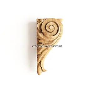 KR-004 wooden narrow decorative scroll leaf corbel baroque style