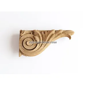 KR-004 wooden narrow decorative scroll leaf corbel baroque style