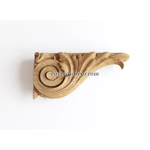 KR-004 wooden narrow decorative scroll leaf corbel baroque style