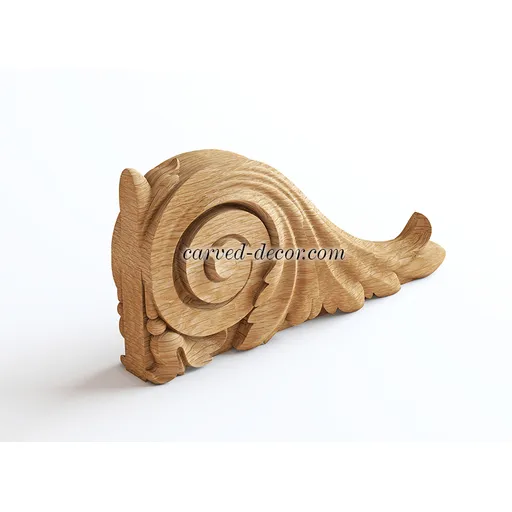 KR-004 wooden narrow decorative scroll leaf corbel baroque style