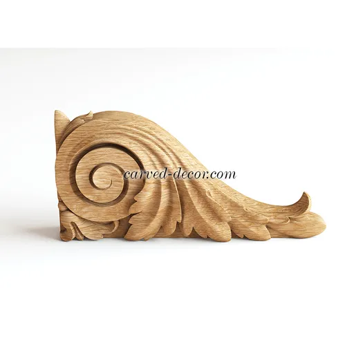 KR-004 wooden narrow decorative scroll leaf corbel baroque style