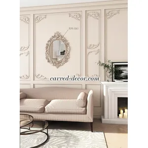 Carved frame moulding oak wall decor - 2