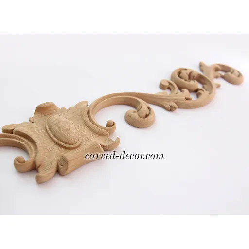 horizontal decorative scroll beech carving applique renaissance style